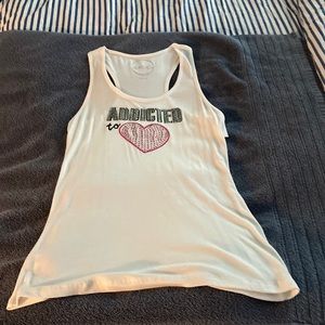 Inc white tank top with embellishment